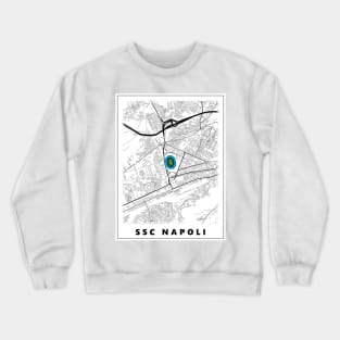 SSC Napoli Stadium map design white Crewneck Sweatshirt